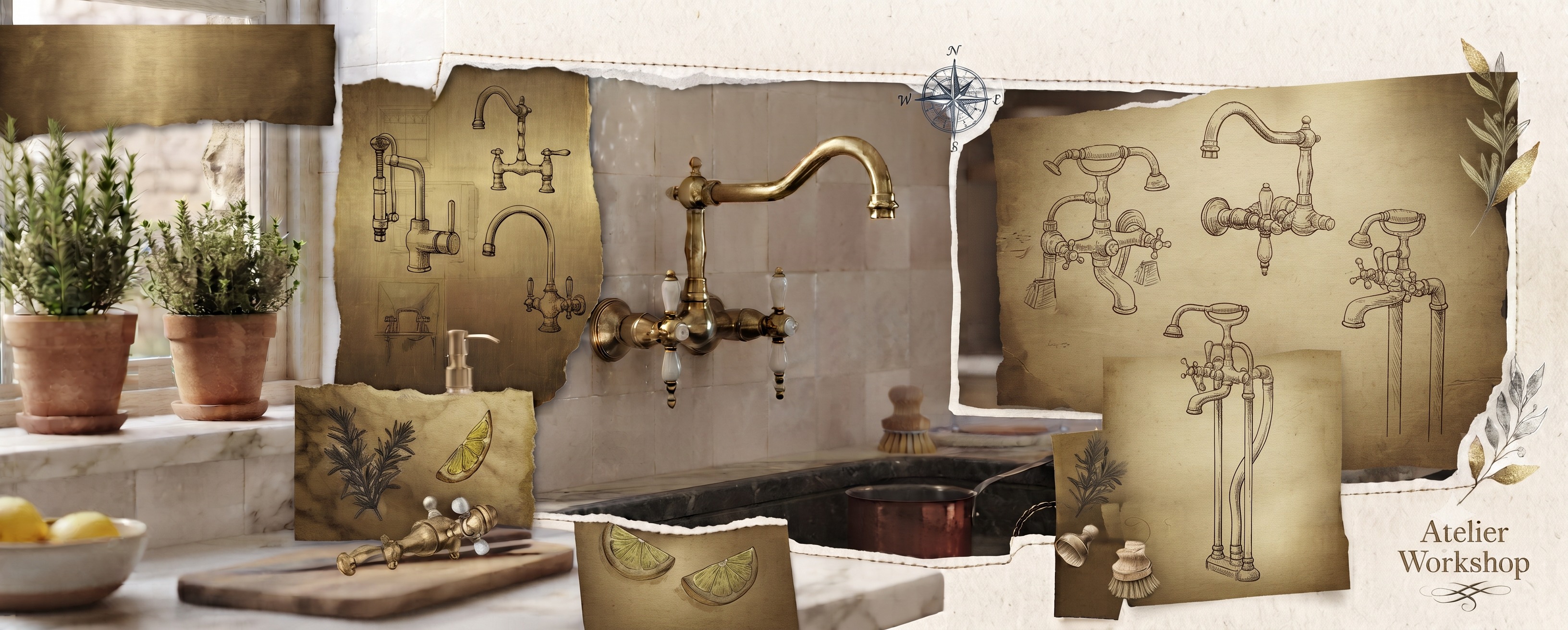 Brass faucet kitchen